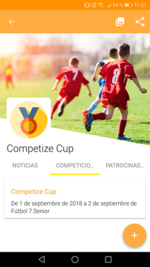 Perfil de organizador en la aplicación móvil
