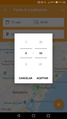 Editar hora del partido en la aplicación móvill