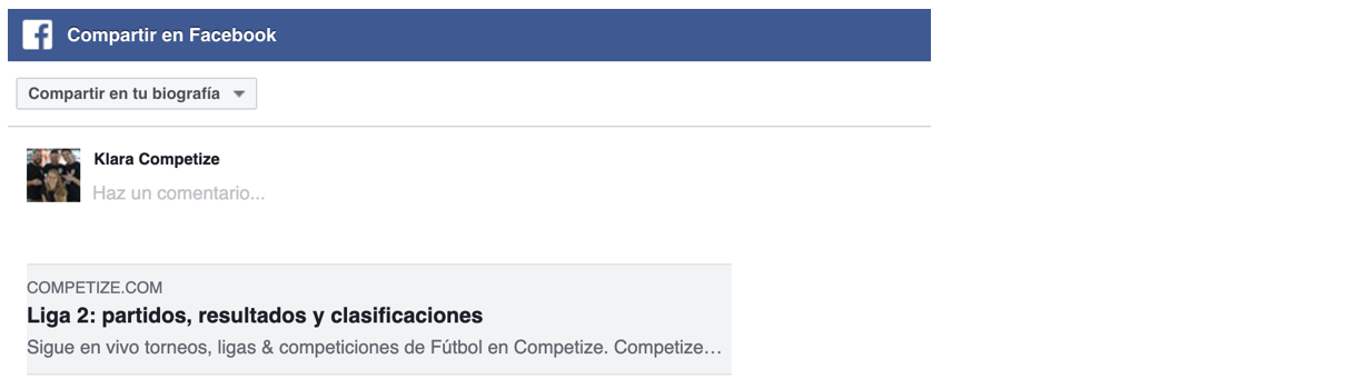 Compartir una competición en Facebook