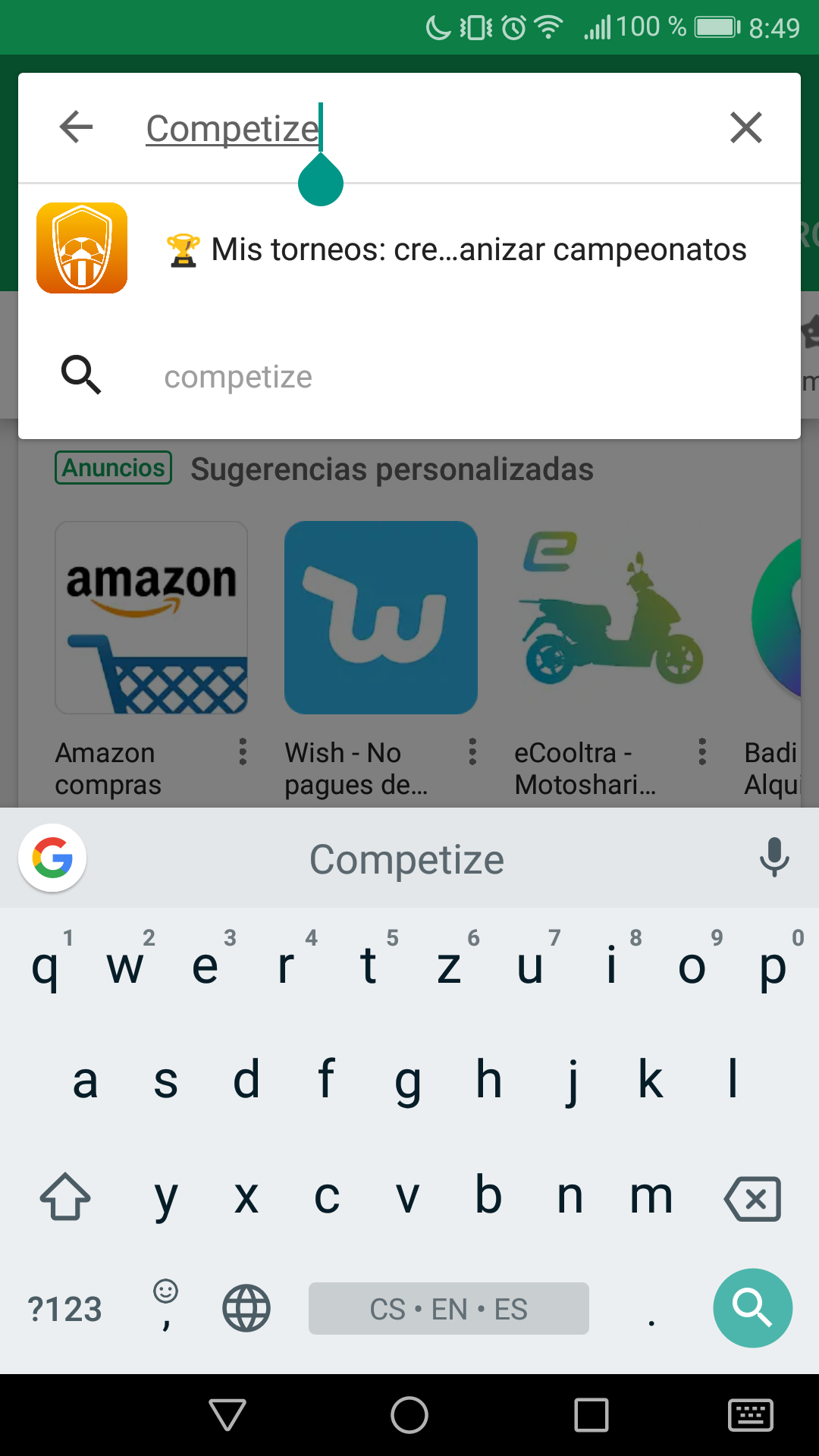 Buscar Competize: aplicación Android e iOS para torneos
