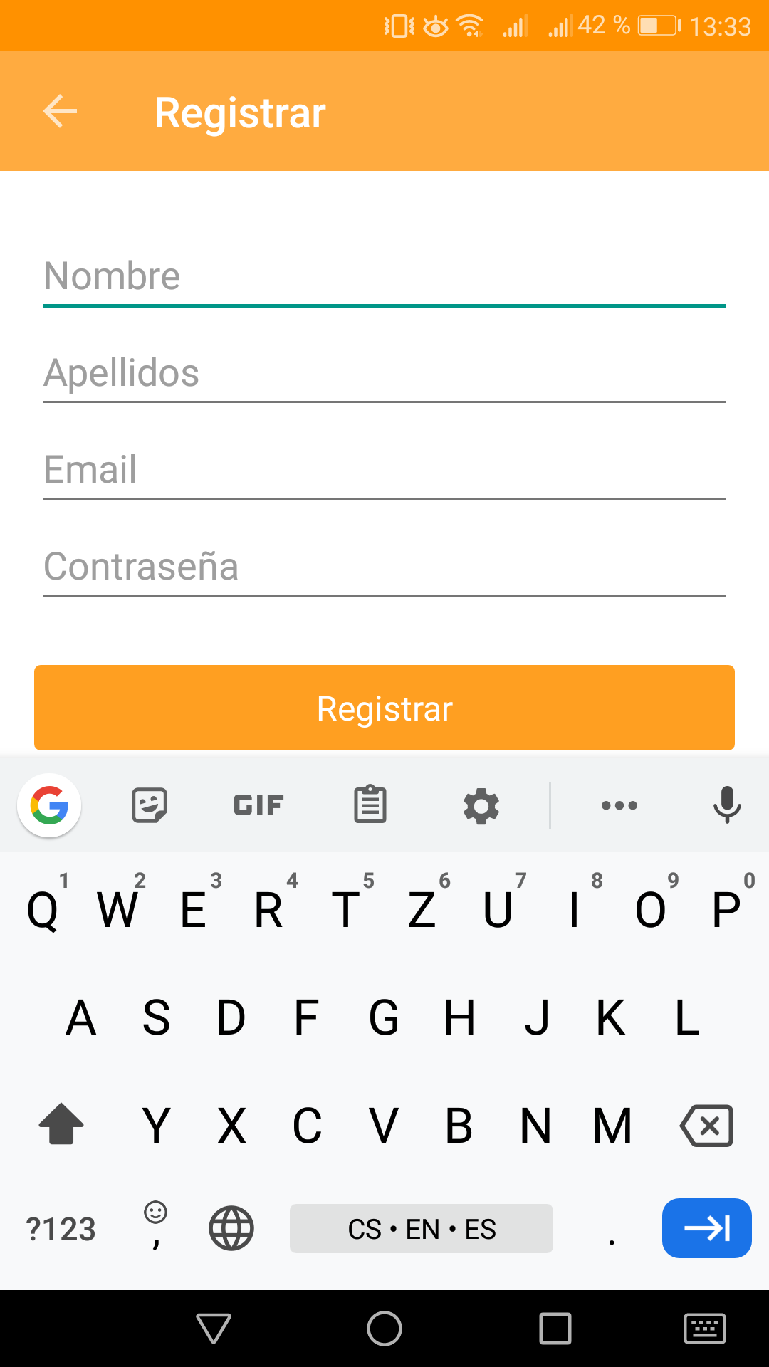 Registro gratis en app para torneos Competize