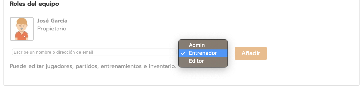 Rol del entrenador para gestionar equipos