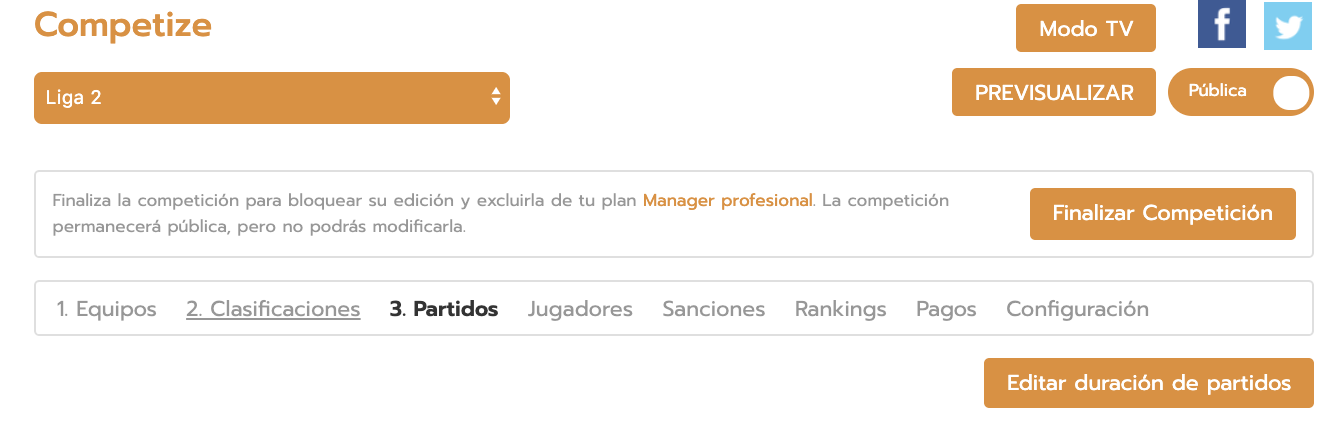 Crear cruces del torneo manualmente