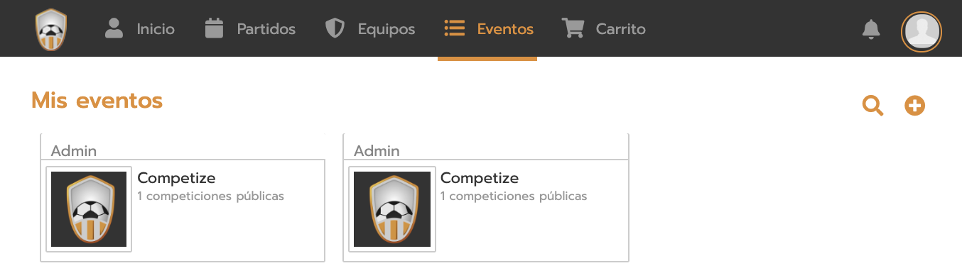 Seguir torneos desde la cuenta del fan