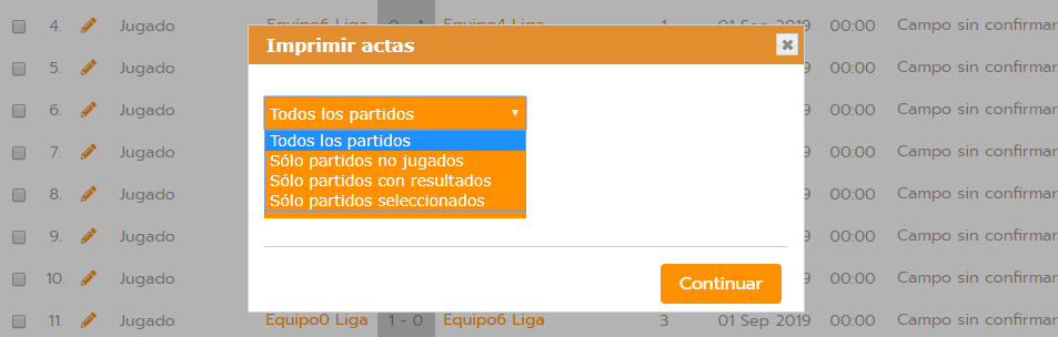 Generar actas digitales por partidos
