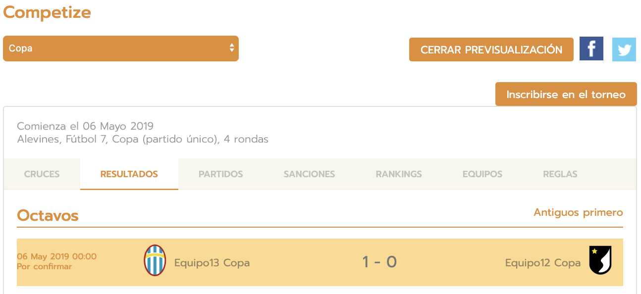 Ver el acta de un partido de la competición